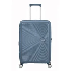American Tourister Soundbox Spinner 67 Expandable Stone Blue