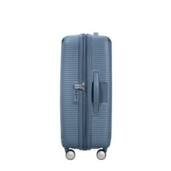 American Tourister Soundbox Spinner 67 Expandable Stone Blue -Samsonit Koffers Winkel image 1435