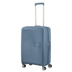 American Tourister Soundbox Spinner 67 Expandable Stone Blue -Samsonit Koffers Winkel image 1437