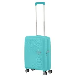 American Tourister Soundbox Spinner 55 Expandable Poolside Blue -Samsonit Koffers Winkel image 1474