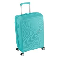 American Tourister Soundbox Spinner 67 Expandable Poolside Blue -Samsonit Koffers Winkel image 2369