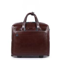 Piquadro Black Square Briefcase With Wheels Brown -Samsonit Koffers Winkel image 2527