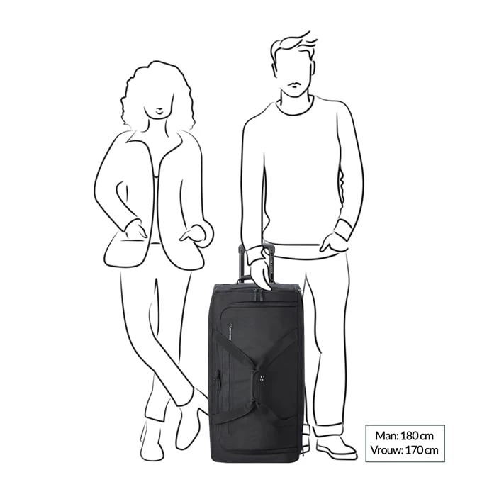 Delsey Maubert 2.0 Trolley Duffle Bag 77 Black 4 Delsey Maubert 2.0 Trolley Duffle Bag 77 Black - Afbeelding 2